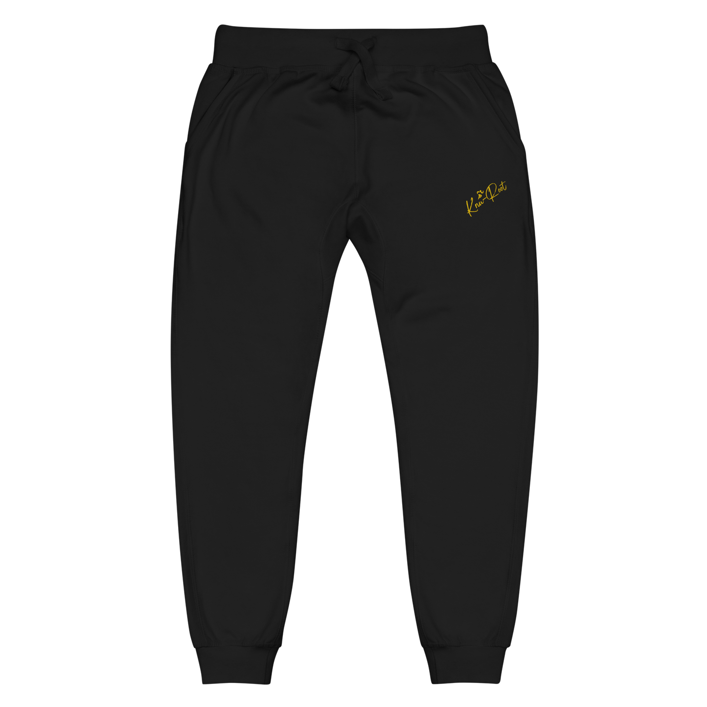 KnuRoot Black Premium Unisex Fleece Sweatpants