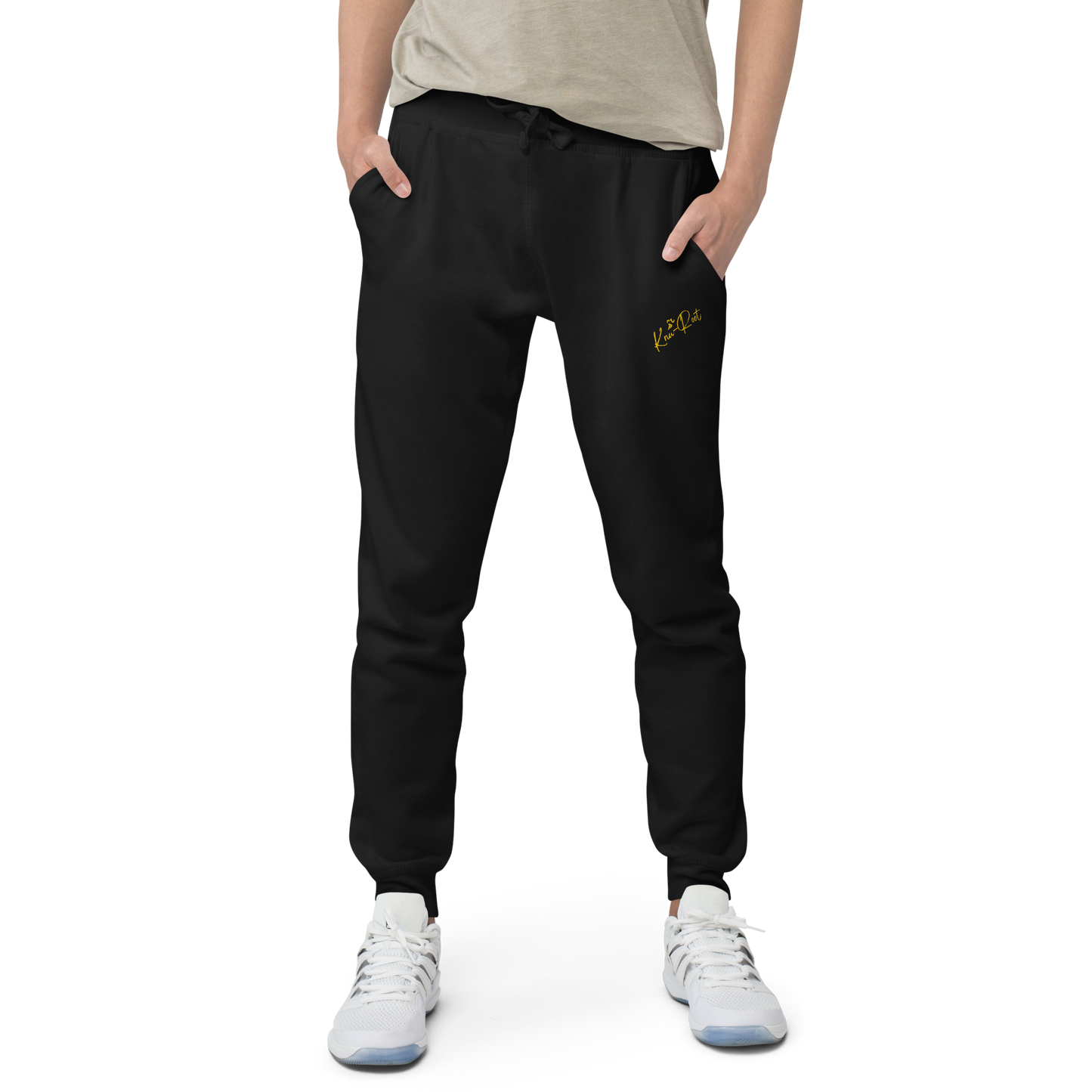 KnuRoot Black Premium Unisex Fleece Sweatpants