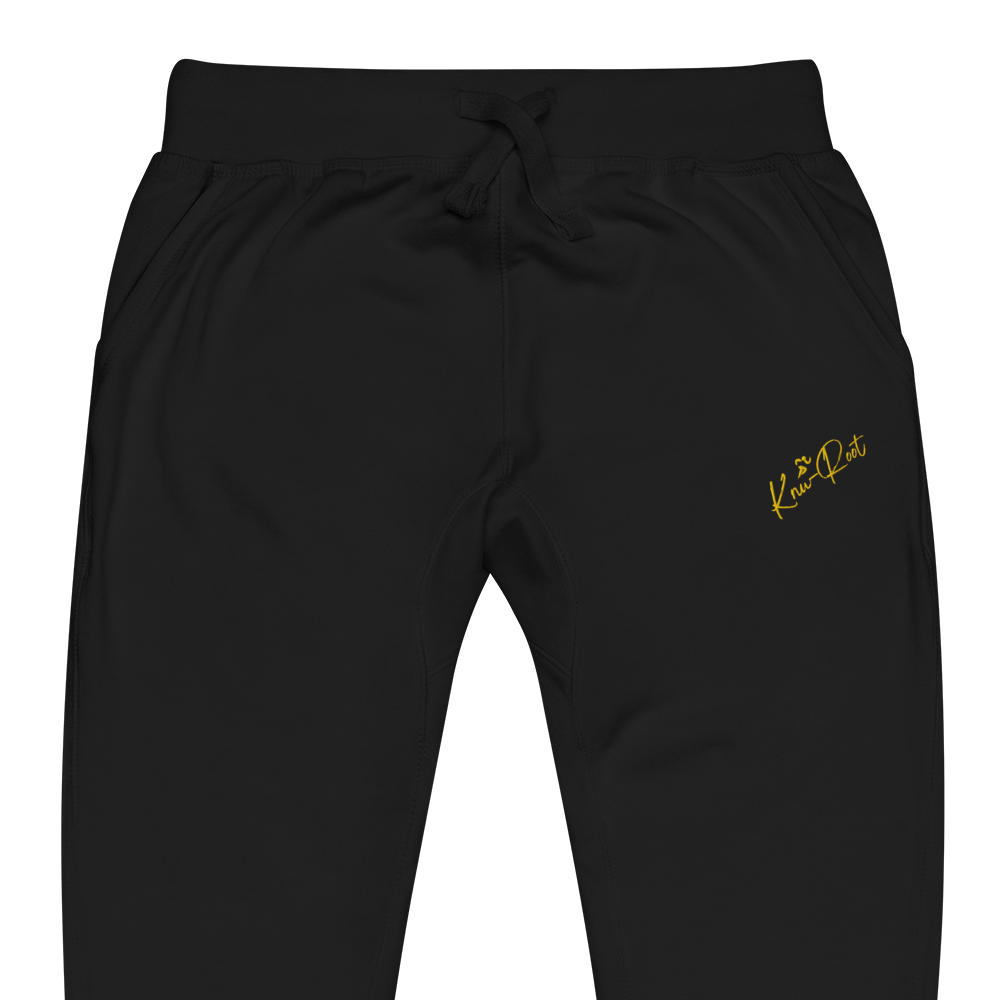 KnuRoot Black Premium Unisex Fleece Sweatpants